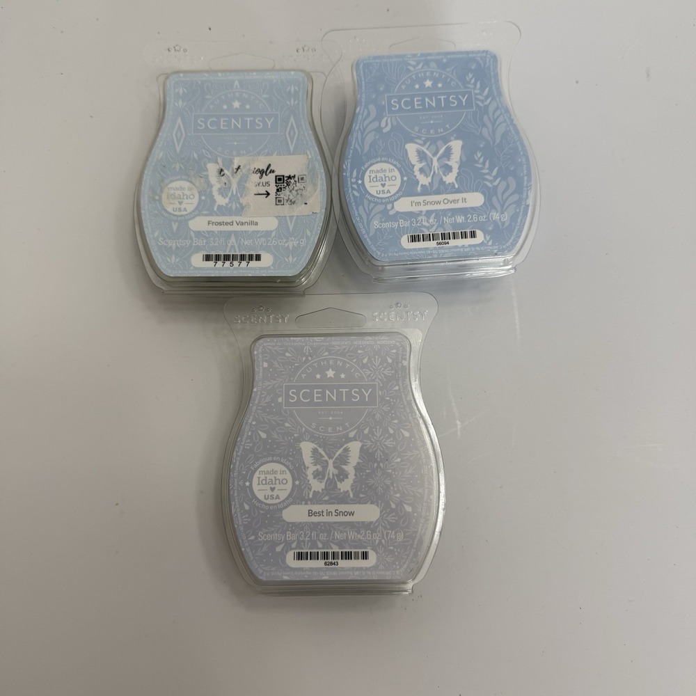 Scentsy Wax Bars Melts Retired‎ Best In Snow I'm Snow Over It & Frosted Vanilla